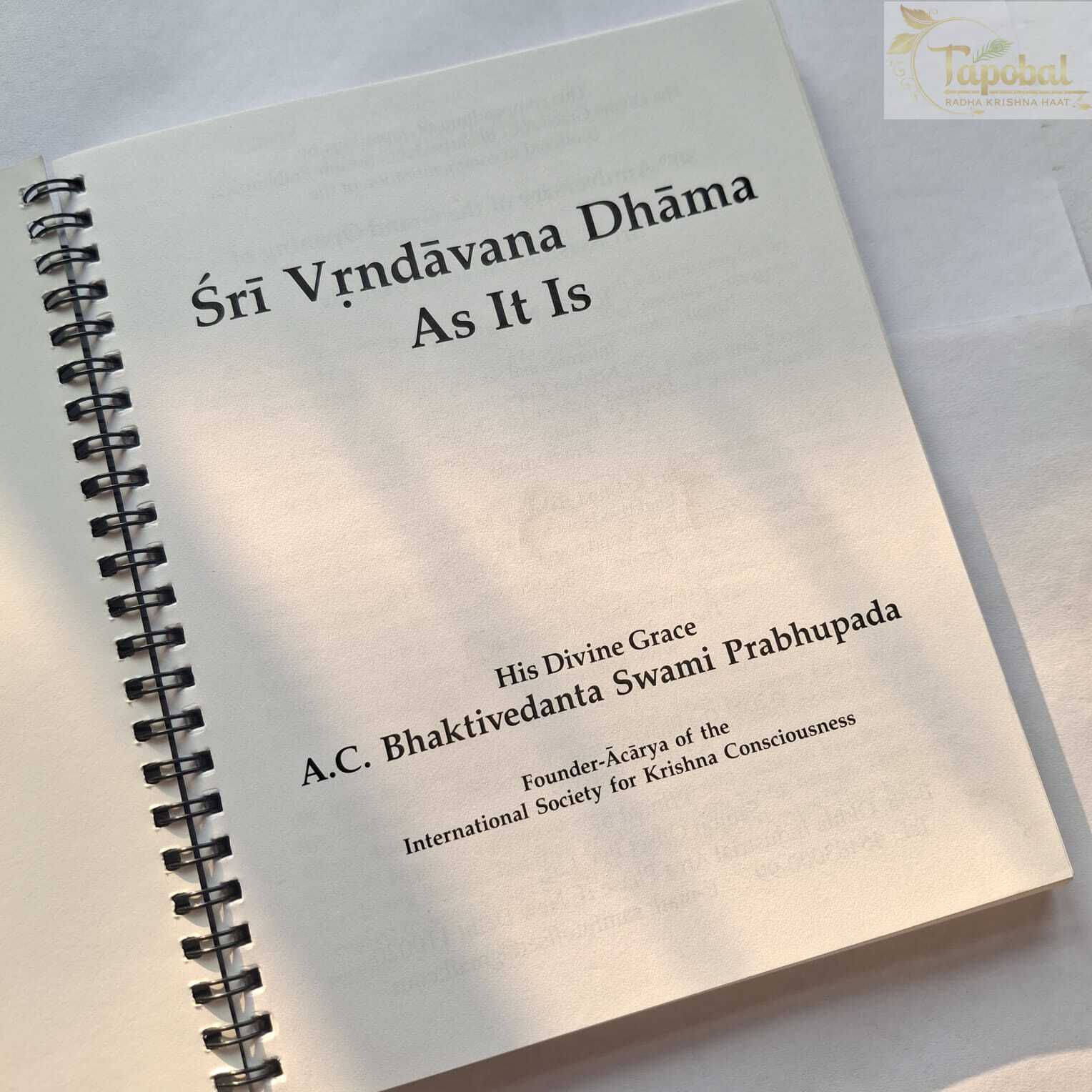 Sri Vrindavan Dhama As It Is Book